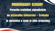 Porucha semaforov v Prešove na križovatke Solivarská – Švábska je odstránená