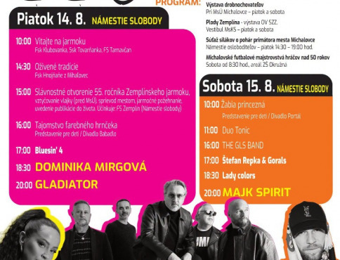 55. Zemplínsky jarmok je tu! Michalovce čaká bohatý program pre všetky generácie