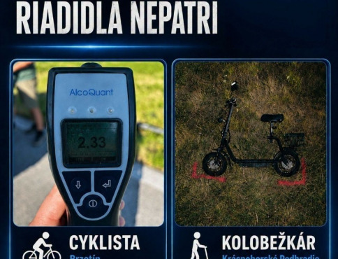 Dve promile za riadidlami: Policajti riešili cyklistu aj kolobežkára